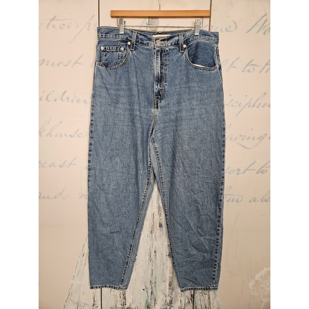Levi's Premium High Loose Taper Jeans 32 Blue High‎ Rise Baggy Mom Denim